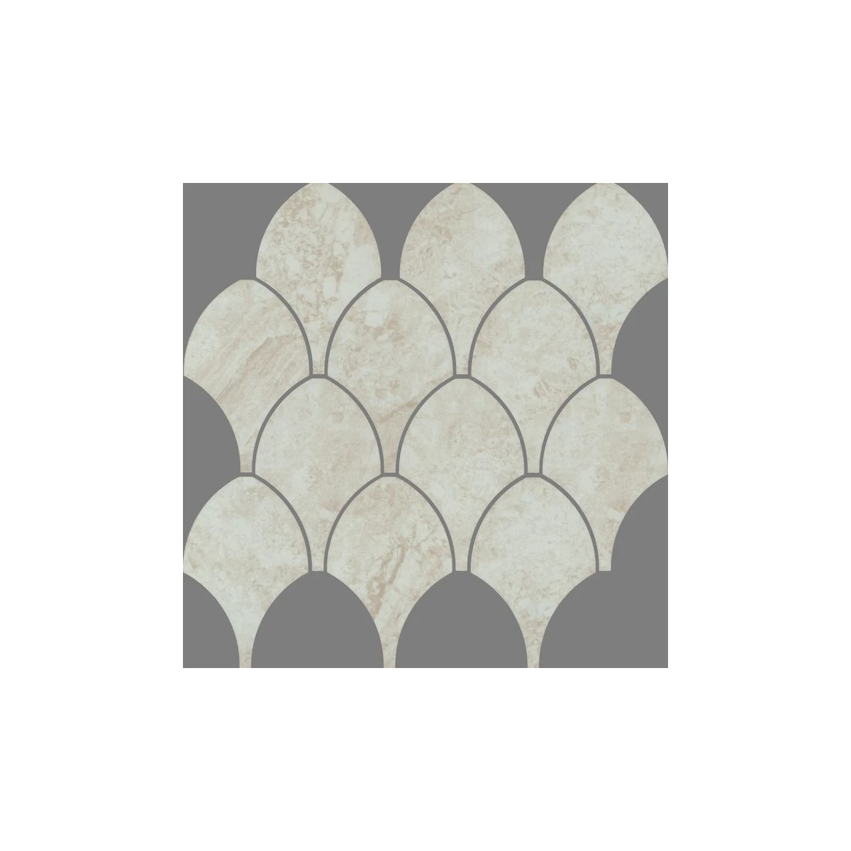 Atri Mosaic Almond Fan 84mm polished porcelain tile