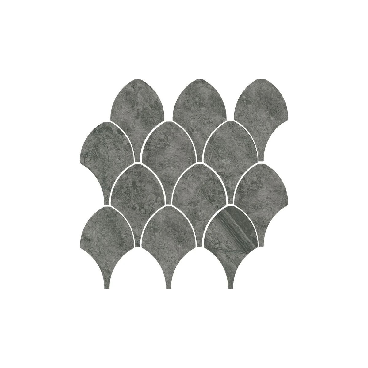 Atri Mosaic Charcoal Fan 84mm polished porcelain tile