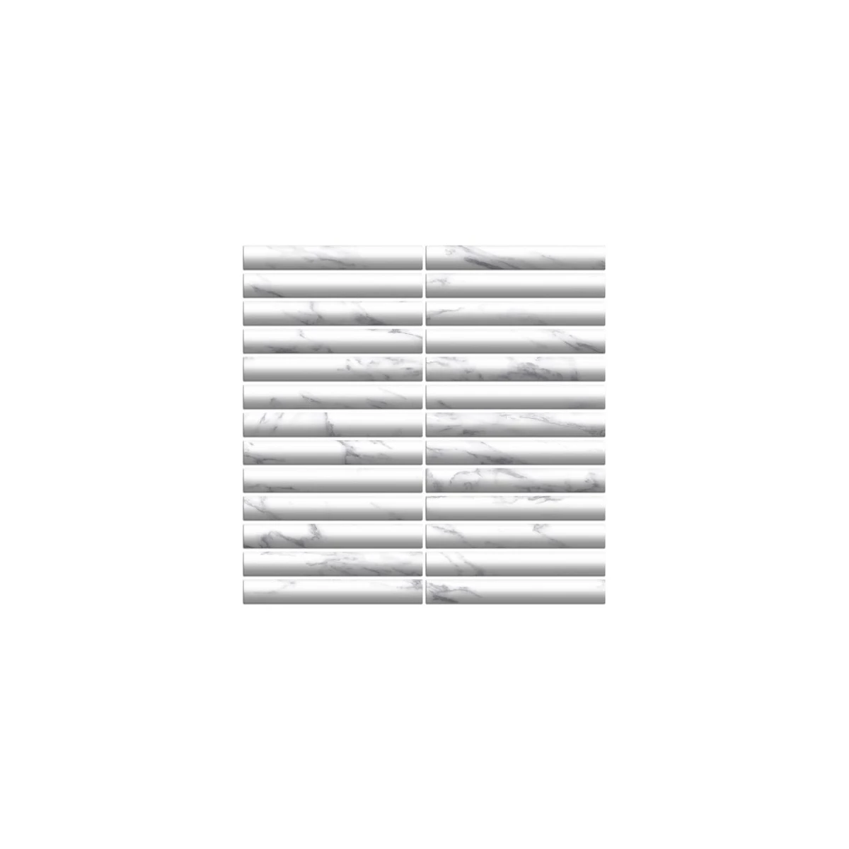 Flute Recycled Glass Mosaic Carrara matt recycled glass tile