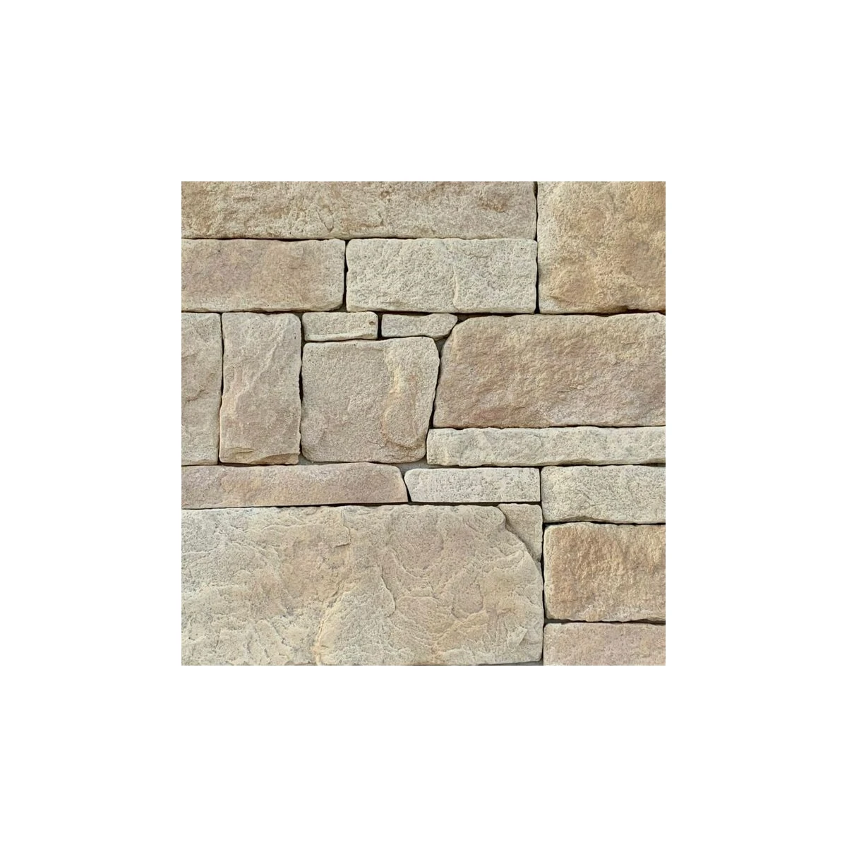 Bastion stacked, split-face reconstituted stone veneer